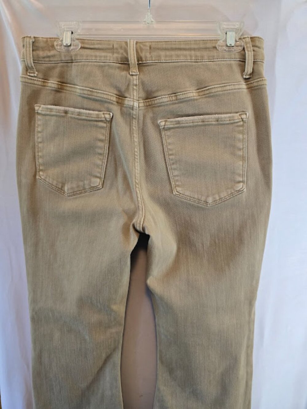COTTON BLEND BOOTCUT JEANS VERVET BRAND TAN DISTRESSED SIZE 30 - Picture 8 of 11